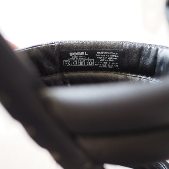 Sorel Ella II Puff Black Slide Sandals Womens Size 7.5 Excellent Condition - Picture 7 of 13